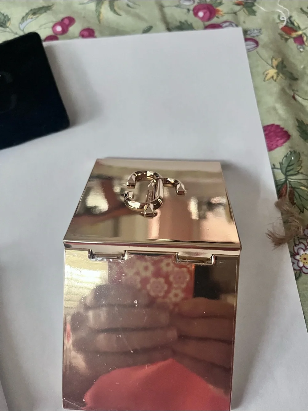 Jimmy Choo Logo Compact Mirror with Velvet Pouch